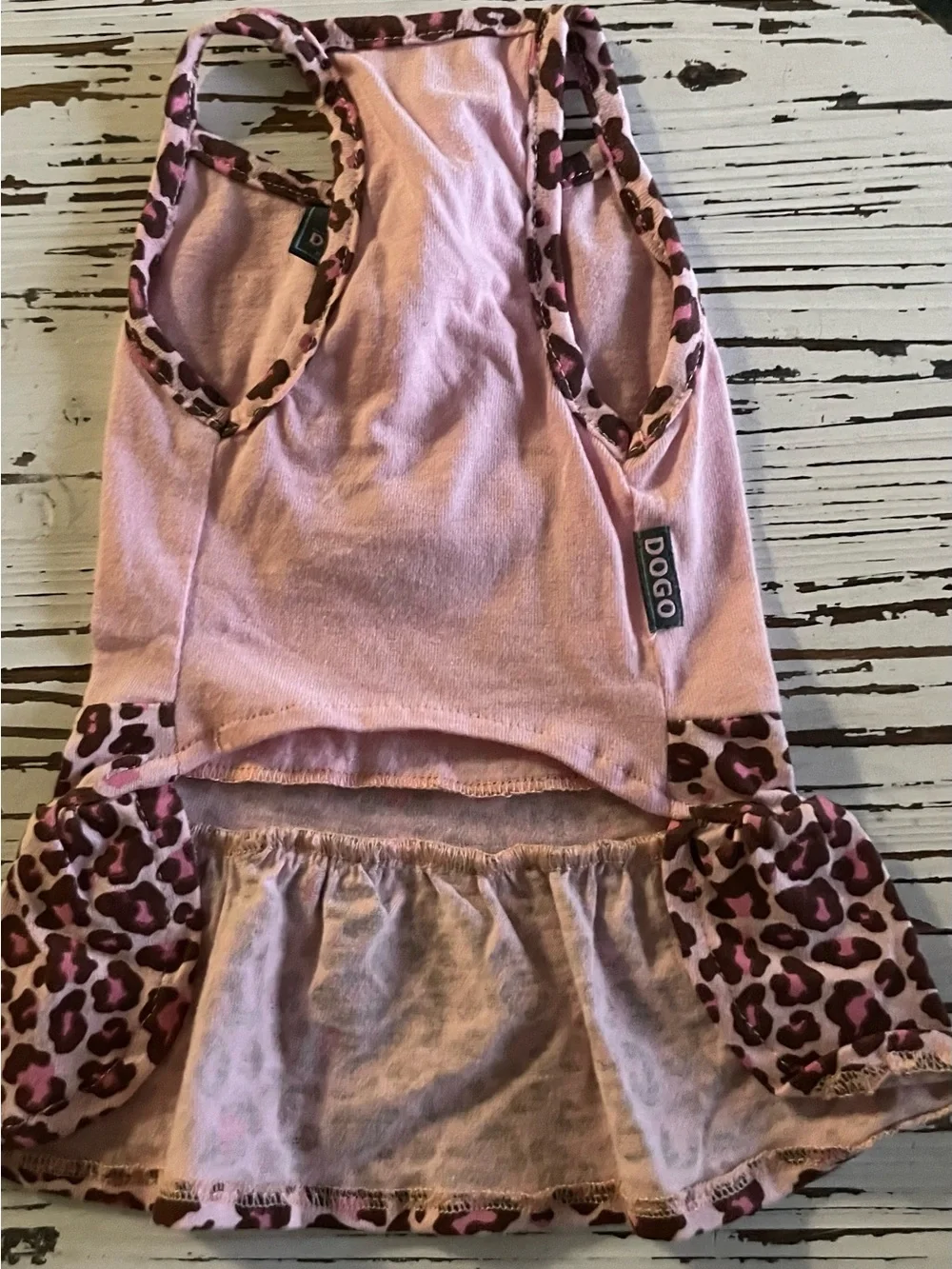 Pink Leopard Print Ruffle Dog Dress - Cute Bow Detail Small